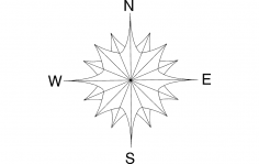 North Arrow Compass Flower dxf File