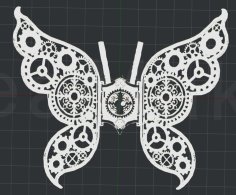 Steampunk Butterfly 2D Wall Art 3D Printer Model