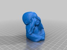 3 Cute Litte Buddah Figures 3D Printer Model