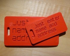 Customizer Version Of Luggage Label 3D Printer Model