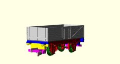 British Old Time Freight Car, H0 Scale 3D Printer Model