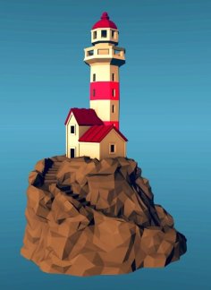 Lighthouse On A Rock, Low-poly Edition 3D Printer Model