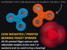 Adjustable Coin Weighted Fidget Spinner 3D Printer Model