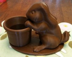 Easter Or Year Of The Rabbit Bunny Planter 3D Printer Model