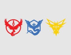 Print+Laser Cut Optimized Pokemon GO Team Emblems 3D Printer Model