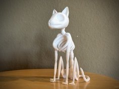 Stylized Cat Skeleton 3D Printer Model