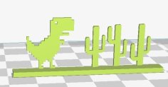 Google Chrome T-Rex Monitor Bling 3D Printer Model