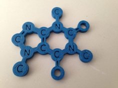 This Is The Caffeine Molecule, You Can Use It As A Coffee Mug Placemat 3D Printer Model