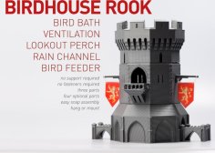 Birdhouse Rook, Castle Tower 3D Printer Model