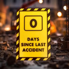 Days Since Last Accident Sign Multi Color – No MMU/AMS Required 3D Printer Model