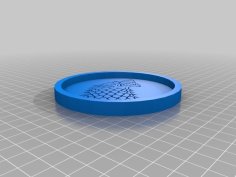 House Stark Round Coaster, Game Of Thrones 3D Printer Model