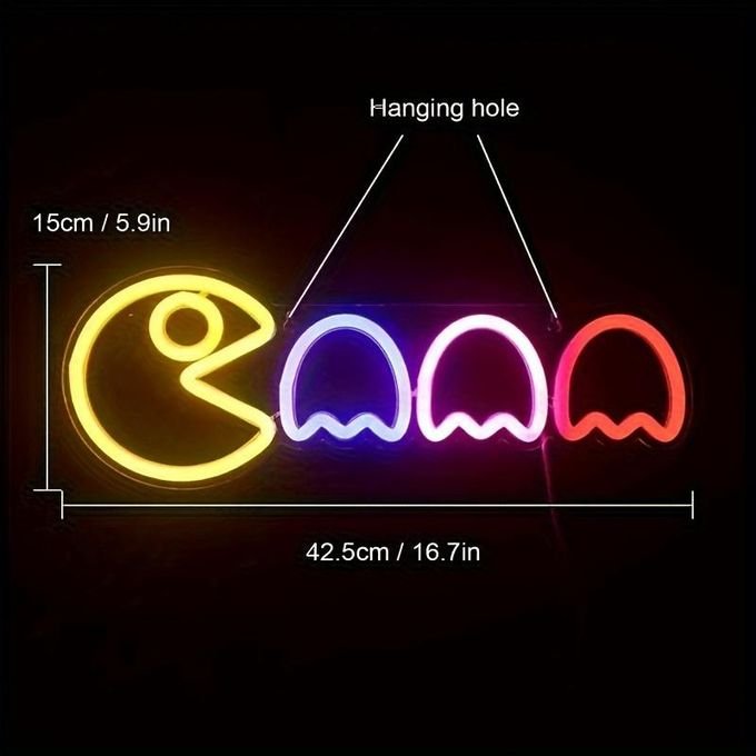Laser Cut Pacman Neon Sign Game Room LED Neon Sign