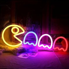 Laser Cut Pacman Neon Sign Game Room LED Neon Sign