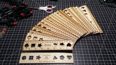 Laser Cut 8″ Ruler With Cutouts