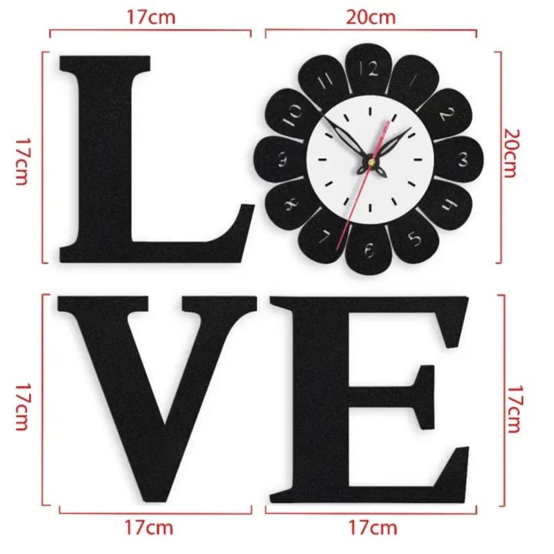 Laser Cut Modern Love Theme Wall Clock