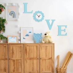 Laser Cut Modern Love Theme Wall Clock