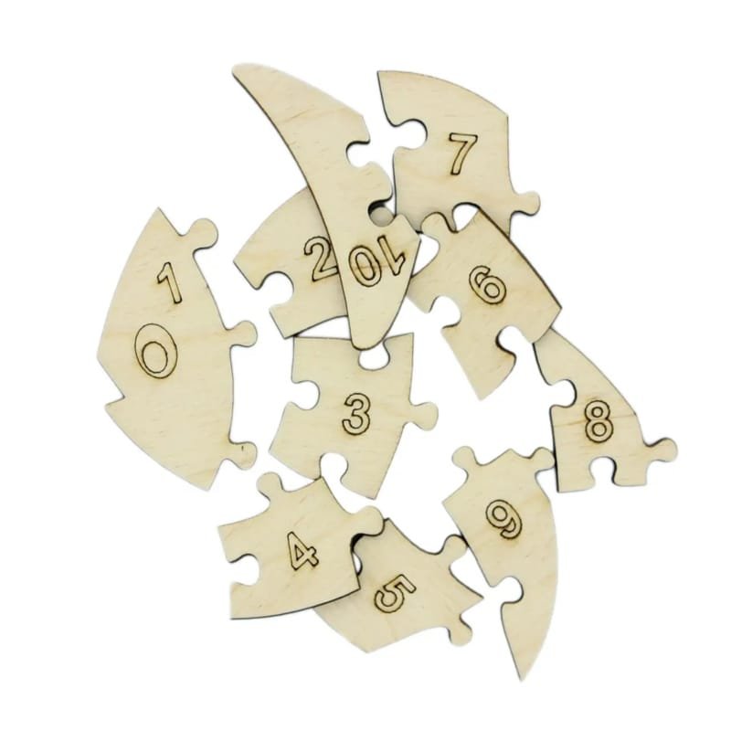 Laser Cut Wooden Fish Shaped Number Puzzle – Preschool Wooden Small Puzzle Board