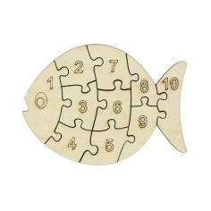 Laser Cut Wooden Fish Shaped Number Puzzle – Preschool Wooden Small Puzzle Board