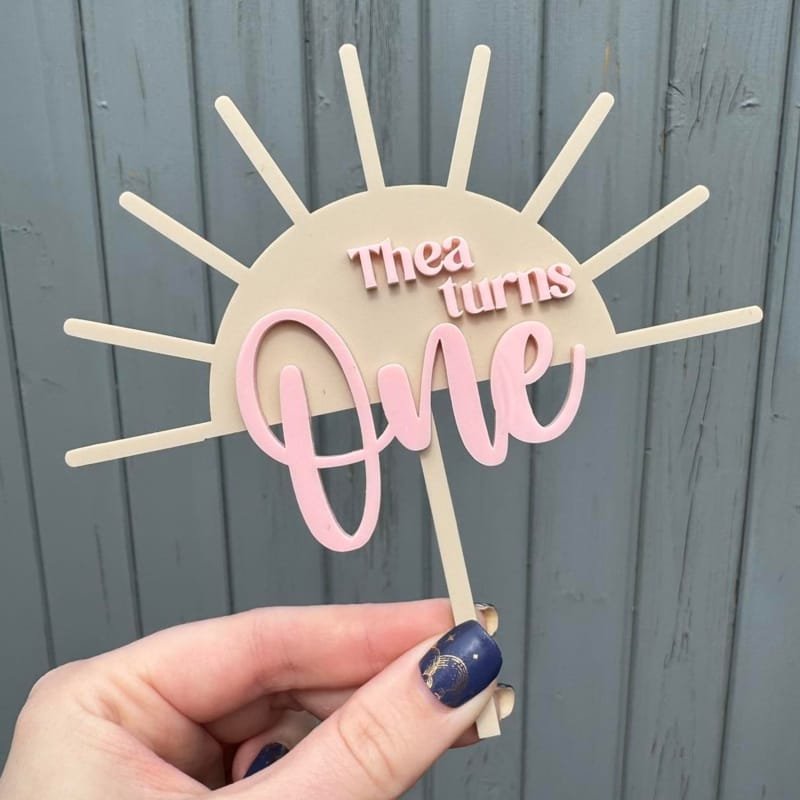 Laser Cut Sun Cake Topper – Sunshine One Cake Topper – First Birthday Party Decor