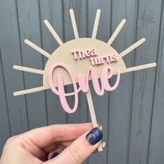 Laser Cut Sun Cake Topper – Sunshine One Cake Topper – First Birthday Party Decor