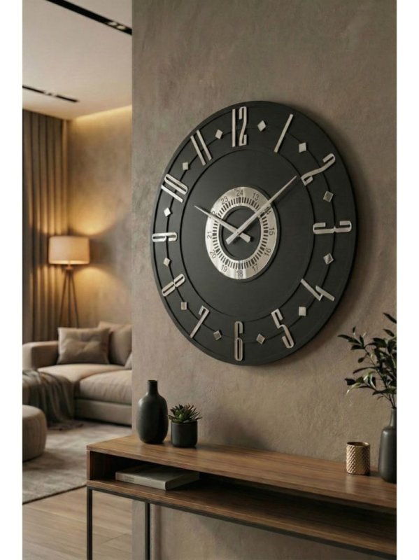 Laser Cut Modern Wall Clock Large Decorative Timepiece