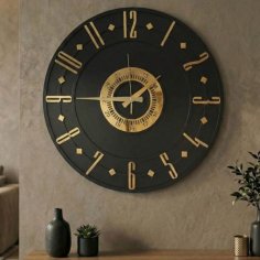 Laser Cut Modern Wall Clock Large Decorative Timepiece
