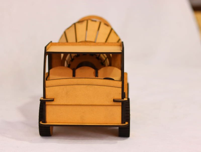 Laser Cut Wooden Cement Mixer Toy Truck For Kids 3D Model