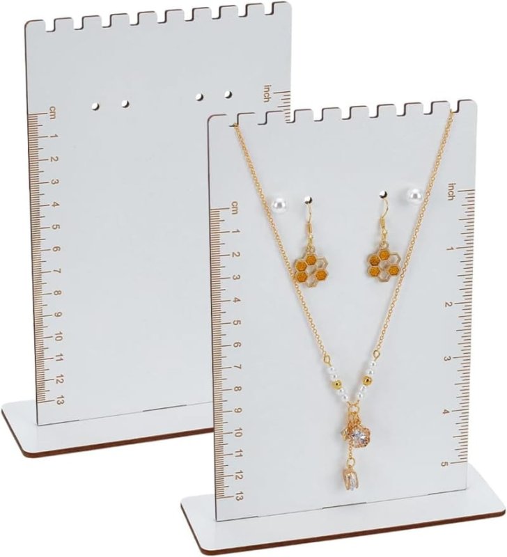 Laser Cut Earring Measurement Frame Wood Earring Display Stand With Scales