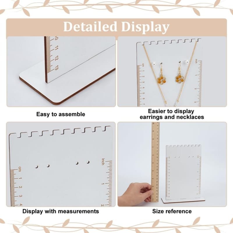 Laser Cut Earring Measurement Frame Wood Earring Display Stand With Scales