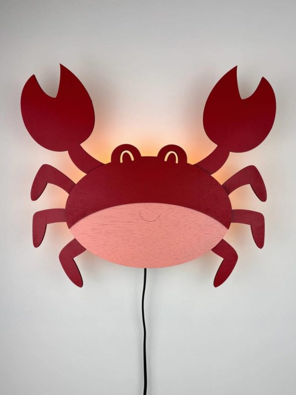 Laser Cut Crab Shaped Night Light Kids Room Wall Light
