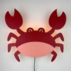 Laser Cut Crab Shaped Night Light Kids Room Wall Light