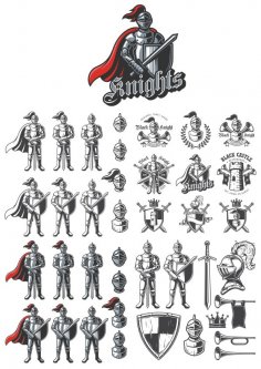 Knights Emblems Free Vector