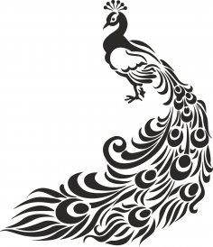 Peacock Stencil Free Vector