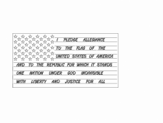 Vollständige Pledge Flag DXF-Datei