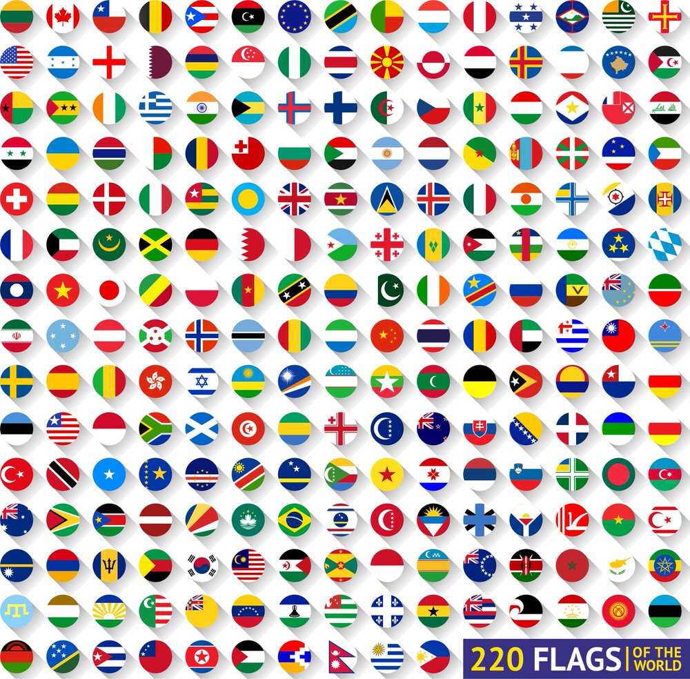 Vettore di bandiere del mondo