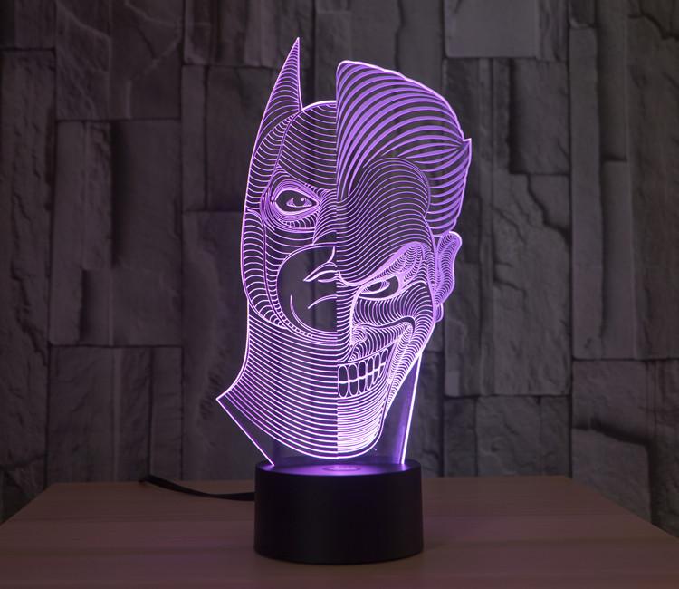 File dxf del modello vettoriale della lampada 3D di Batman Joker