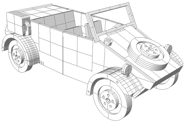 Kubelwagen Vector для лазерной резки с ЧПУ