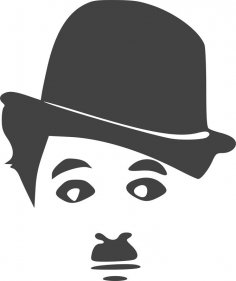 Чарли Чаплин силуэт виниловая наклейка файл dxf
