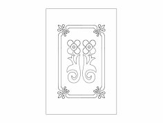 Door Design Floral dxf File