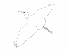 egret-flyby-outline-ba dxf File