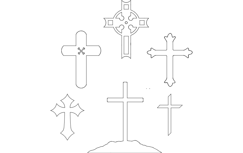 基督教十字架收藏 dxf 文件