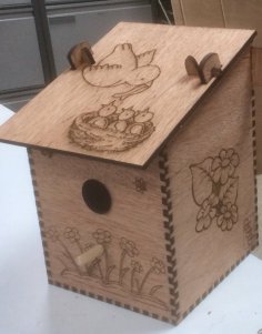 Laser Cut Plywood Bird Nesting Box