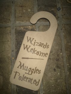 Laser Cut Wizards Door Knob Hanger