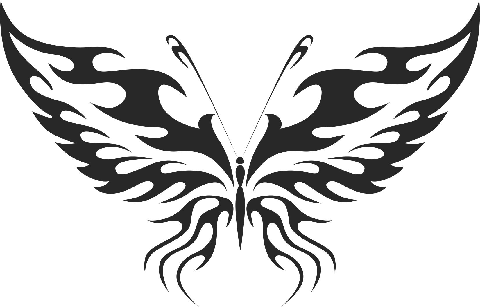 Arte vectorial de mariposas tribales 11