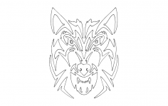 Tribal wolf dxf File
