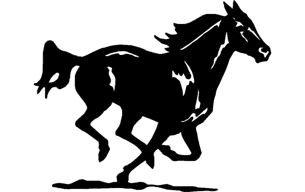 Лошадь бежит 4 dxf файл