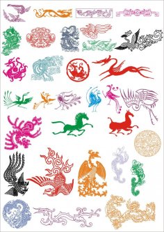 Ancient Pattern Vector Set Free Vector