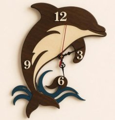 Laser Cut Dolphin Wooden Wall Clock