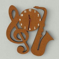 Laser Cut Music Wall Clock, Music Studio Decor