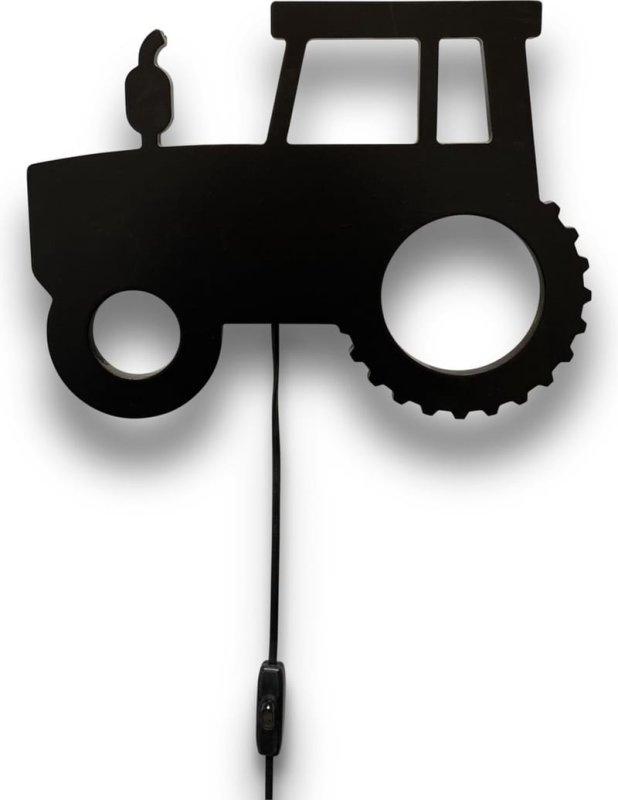 Laser Cut Wooden Tractor Wall Lamp Kids Room Decor